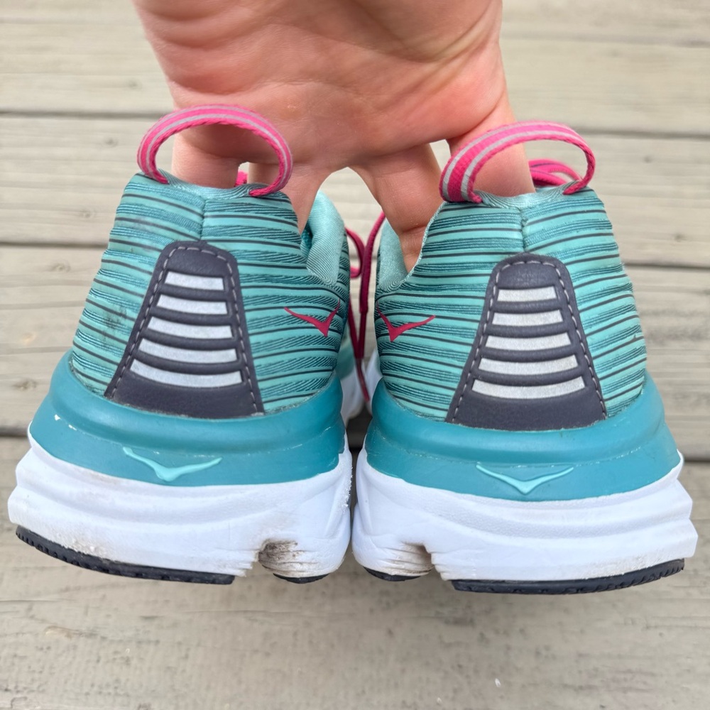 Hoka One One Bondi 6 running shoes in Canton green blue teal slate size 8.5 - Picture 7 of 16